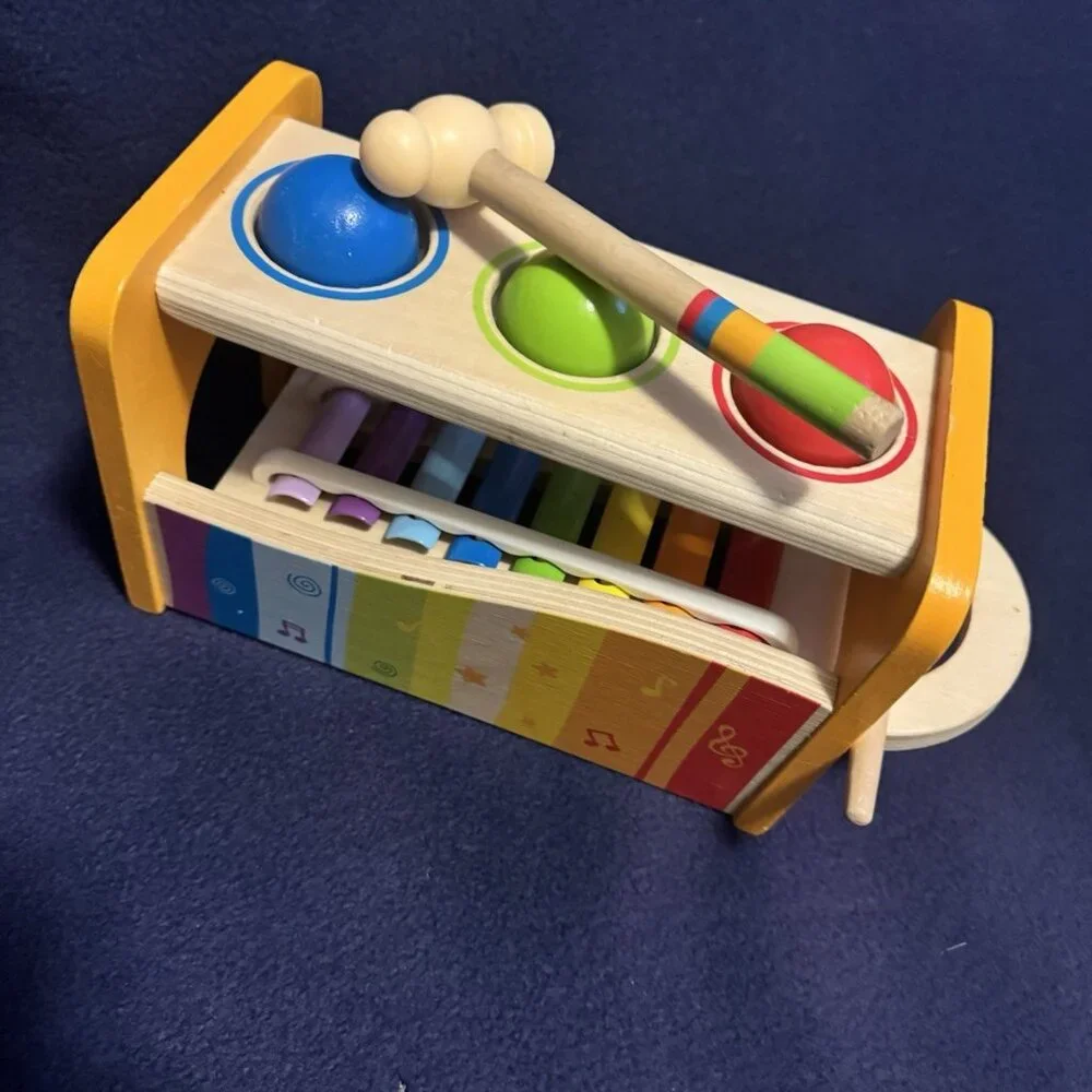 Hape Rainbow Colored Wooden Xylophone for Kids Educational Musical Toy - Picture 3 of 4
